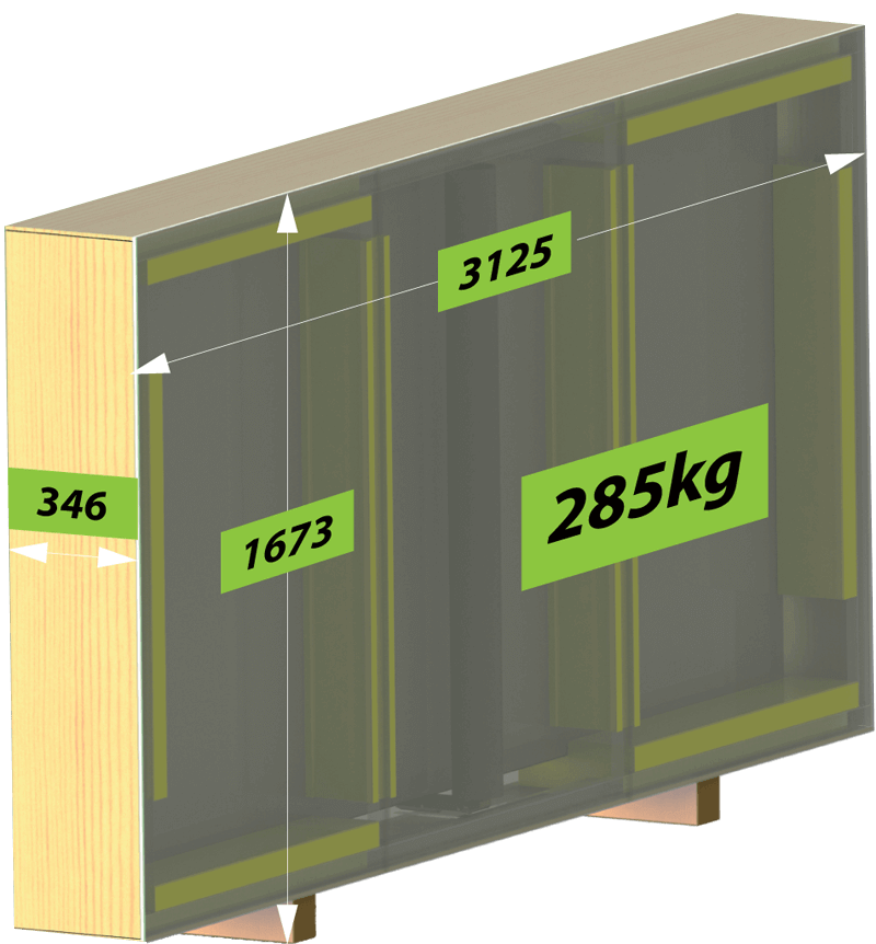 Compact CL wooden shipping box with dimensions