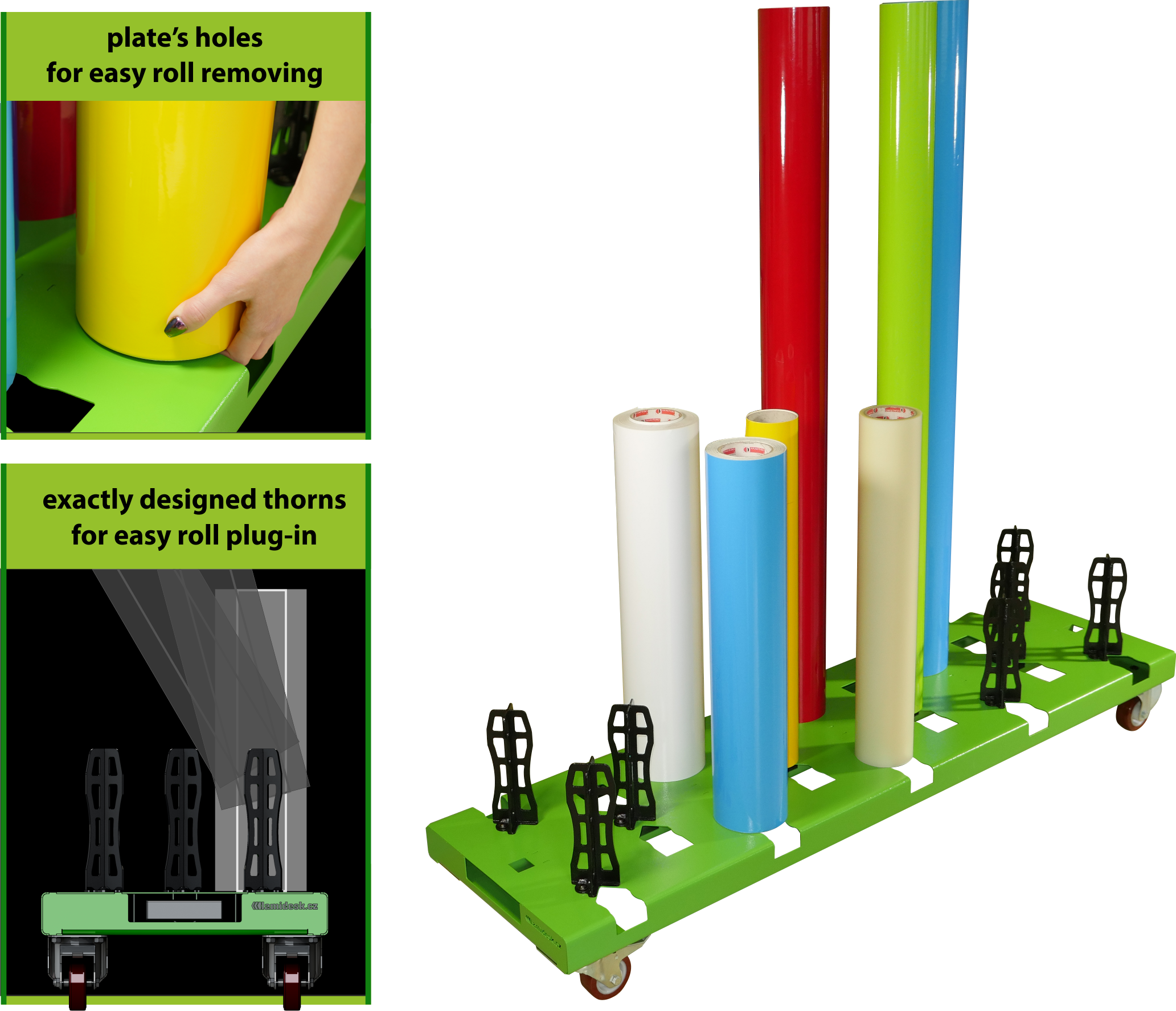 rollstand title plates holes easy roll removing exactly designet thorns easy roll removing